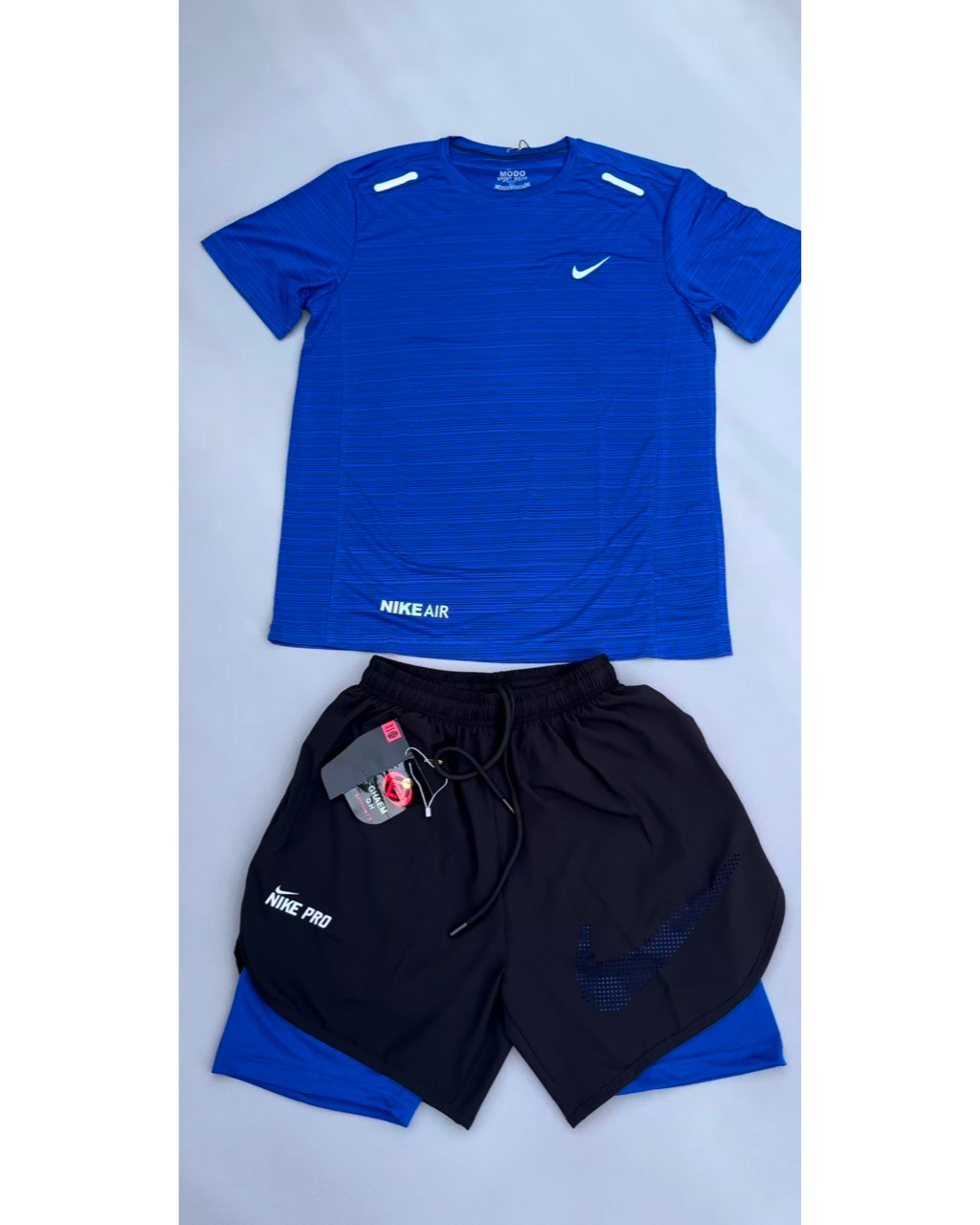 Conjunto Camiseta + Short Dri-Fit Nike - Azul/Preto