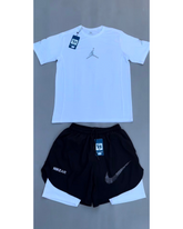 Conjunto Camiseta + Short Dri-Fit Air Jordan - Branco/Preto