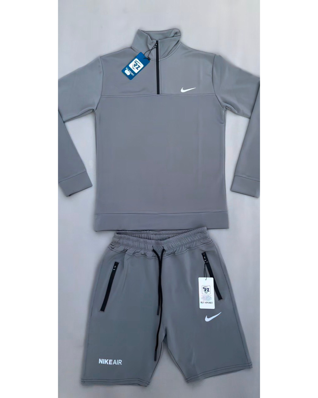 Conjunto Camiseta Manga Longa + Calça Nike - Cinza