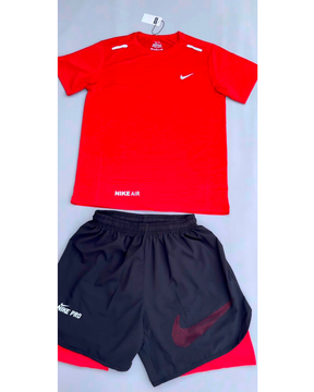 Conjunto Camiseta + Short Dri-Fit Nike - Vermelho/Preto