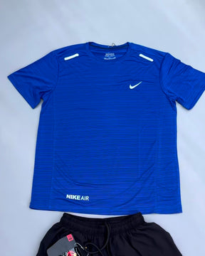 Conjunto Camiseta + Short Dri-Fit Nike - Azul/Preto