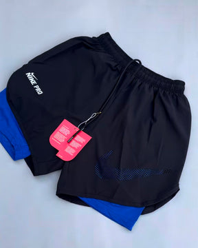 Conjunto Camiseta + Short Dri-Fit Nike - Azul/Preto