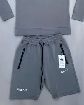 Conjunto Camiseta Manga Longa + Calça Nike - Cinza