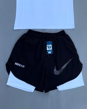 Conjunto Camiseta + Short Dri-Fit Air Jordan - Branco/Preto