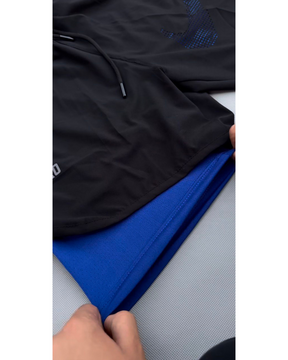 Conjunto Camiseta + Short Dri-Fit Nike - Azul/Preto