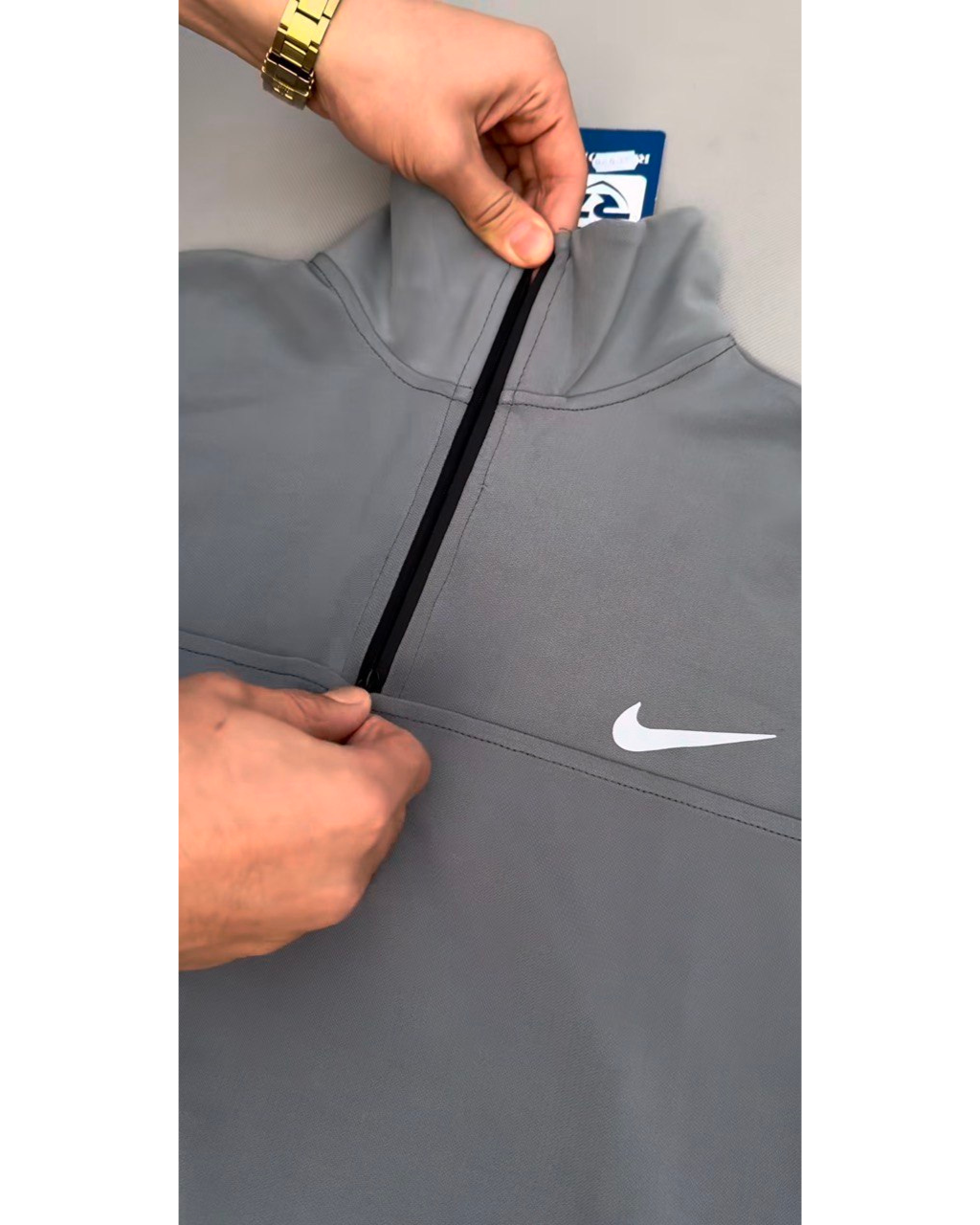 Conjunto Camiseta Manga Longa + Calça Nike - Cinza