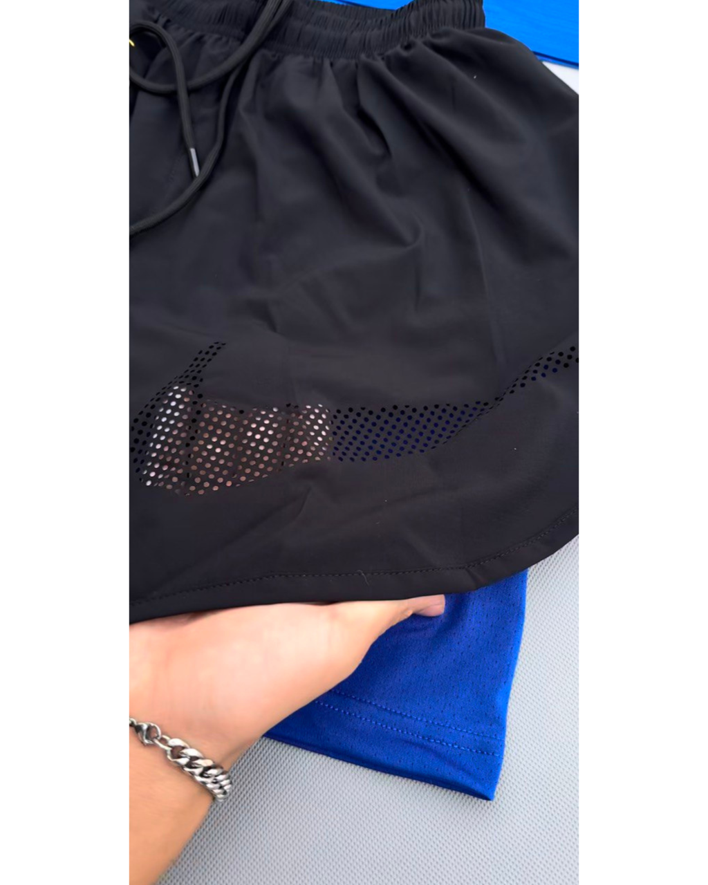 Conjunto Camiseta + Short Dri-Fit Nike - Azul/Preto