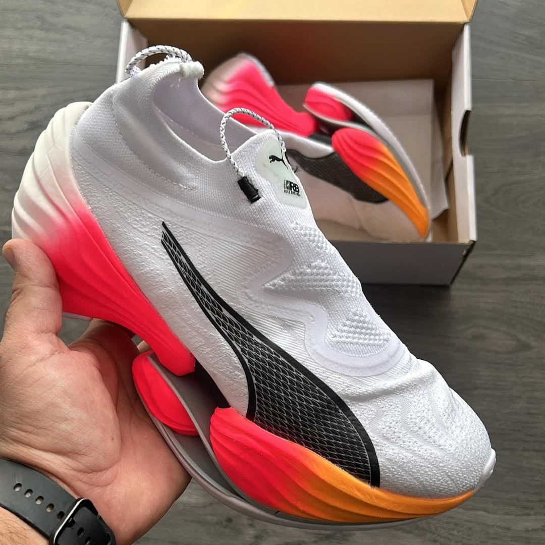 Puma Fast-RB Nitro Elite - Branco com Rosa e Laranja